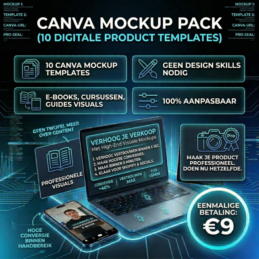 CANVA MOCKUP PACK (10 DIGITALE PRODUCT TEMPLATES)