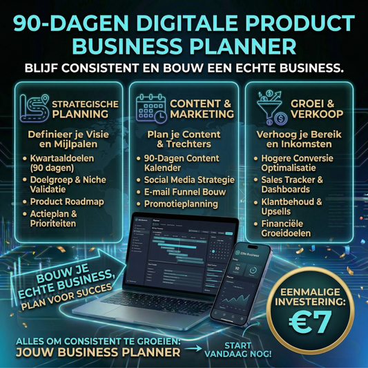 90-DAGEN DIGITALE PRODUCT BUSINESS PLANNER